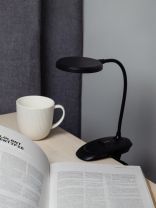 Светильник настольный 6 Вт, аккумуляторный, черный, Эра, NLED-513-6W-BK, Б0057210, на прищепке