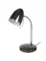 Светильник настольный на подставке, E27, 40 Вт, хром, абажур черный, Camelion, KD-308 C02, 11477
