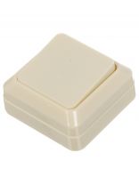 Выключатель открытой установки, одноклавишный, без заземления, 10 А, ABS пластик, IP20, слоновая кость, UNIVersal, Олимп, Б-О0021