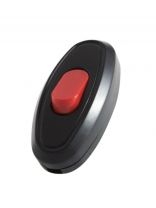 Выключатель на шнур одноклавишный, 6 А, с красной кнопкой, 250 В, черный, TDM Electric, SQ1806-0222