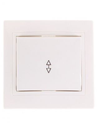 Переключатель скрытой установки, одноклавишный, 10 А, керамика, 2 направления, белый, TDM Electric, Таймыр, SQ1814-0007