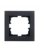 Рамка однопостовая, горизонтальная, пластик, черный бархат, без вставки, Lezard, Vesna, 742-4200-146