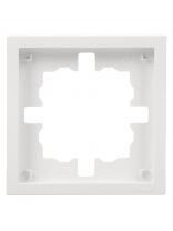 Рамка однопостовая, горизонтальная, 85х85х11 мм, пластик, белая, Lezard, Zima, 704-0200-146