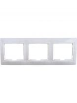 Рамка трехпостовая, пластик, белая, горизонтальная, UNIVersal, Севиль, С0045