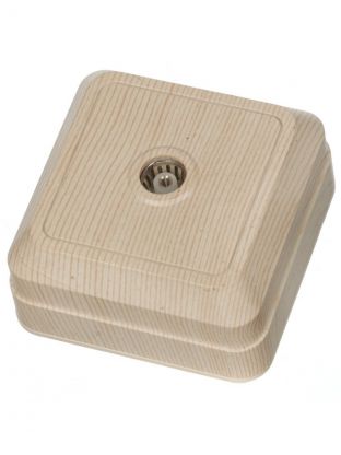 Розетка TВ открытой установки, 1 гнездо, без заземления, IP20, сосна, простая, 0-2400 Гц, мама, TDM Electric, Ладога, SQ1801-0058