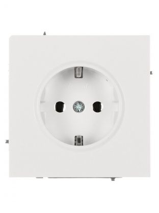 Розетка скрытой установки, 1 гнездо, с заземлением, 16 А, 250 В, пластик, IP20, белая, безвинтовой, зажим/клемма, Lezard, Zima, 704-0288-122BQC
