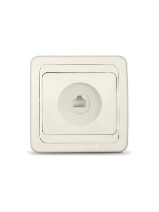 Розетка компьютерная скрытой установки, 1 А, ABS пластик, IP20, слоновая кость, UNIVersal, RJ45, Б-В0035