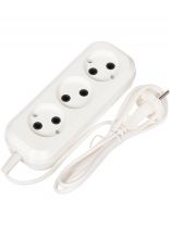 Удлинитель бытовой 3 гнезда, 1.5 м, ШВВП, без заземления, Jett, Обиход РС-3, 150-501