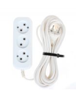 Удлинитель бытовой 3 гнезда, 3 м, ПВС, 2х0.75 мм2, без заземления, 10 А, Jett, РС-3, 155-203