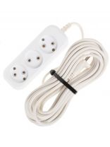 Удлинитель бытовой 3 гнезда, 7 м, ПВС, 2х0.75 мм2, без заземления, 10 А, Jett, РС-3, 155-207