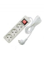 Удлинитель бытовой 3 гнезда, 5 м, ПВС, с заземлением, выключатель, 2200 Вт, Союз, 481S-7305