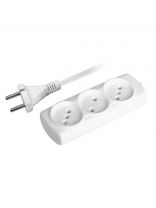 Удлинитель бытовой 3 гнезда, 1.5 м, 2х0.75 мм2, без заземления, пластик, белый, ФАZА, УДП-3-150, 1043047