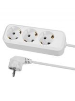 Удлинитель 3 гнезда, 3 м, с заземлением, 10 А, 2300 Вт, белый, TDM Electric, Народный, SQ1303-1041