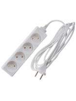 Удлинитель бытовой 4 гнезда, 3 м, ПВС, 2х0.75 мм2, без заземления, 10 А, 250 В, TDM Electric, У4, SQ1303-0211