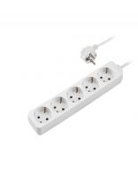 Удлинитель бытовой 5 гнезд, 5 м, 3х0.75 мм2, с заземлением, пластик, белый, ФАZА, FEG-05-500, 5052932