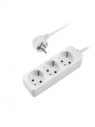 Удлинитель бытовой 3 гнезда, 3 м, 3х0.75 мм2, с заземлением, пластик, белый, ФАZА, FEG-03-300, 5052857