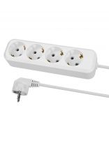 Удлинитель 4 гнезда, 5 м, с заземлением, 10 А, 2300 Вт, белый, TDM Electric, Народный, SQ1303-1047