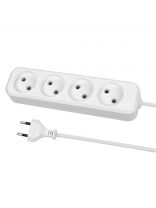 Удлинитель 4 гнезда, 10 м, без заземления, 10 А, 2300 Вт, белый, TDM Electric, Народный, SQ1303-1319
