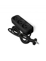 Удлинитель бытовой 3 гнезда, 2 м, ПВС, 2х0.75 мм2, без заземления, 6 А, черный, UNIVersal, Люкс, У6-639М, 2004