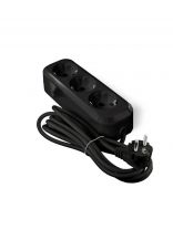 Удлинитель бытовой 3 гнезда, 5 м, ПВС, 2х0.75 мм2, без заземления, черный, UNIVersal, Премиум, Е-203, 2166