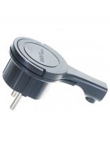 Вилка угловая, с заземлением, 16 А, IP20, 250 В, еврослот, невидимка, черная, UNIVersal, 5565419