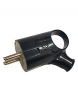 Вилка угловая, с заземлением, 16 А, IP20, 250 В, разборная, с ушком, черная, General Lighting Systems, 470513