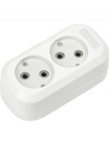 Корпус удлинителя 2 гнезда, 2 полюса, без заземления, 10 А, 3.5 кВт, Smartbuy, SBE-10-2-00-N