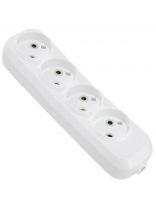 Корпус удлинителя 4 гнезда, 2 полюса, без заземления, 10 А, белый, TDM Electric, Народная, SQ1806-0419