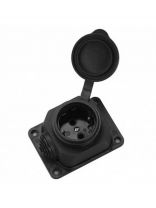Колодка розеточная 1 гнездо, с заземлением, 16 А, каучук, IP44, General Lighting Systems, 470026