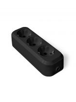 Колодка розеточная 3 гнезда, с заземлением, 16 А, черный, UNIVersal, 1307