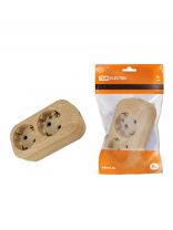 Корпус удлинителя 2 гнезда, 2 + 3, с заземлением, 16 А, сосна, TDM Electric, Эко, SQ1806-0046