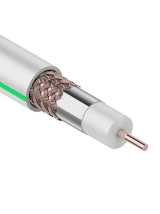 Кабель коаксиальный, 1х1 мм2, 20 м, медь, 75 Ом, 75%, белый, Rexant, SAT 703B, 01-2431-20