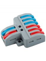 Клемма монтажная, рычажная, двусторонняя, разветвительная 2х6 проводов, General Lighting Systems, 800496