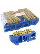 Шина нулевая N, с изолятором на DIN-рейку, стойка большая, 8 групп, 6х9 мм, TDM Electric, SQ0801-0027