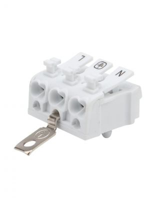 Клемма КСП, соединительная, 3 отверстия, ПВХ, с заземлением, с монтажными ножками 100 шт./уп., Rexant, 07-6215-2