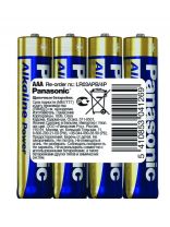 Батарейка Panasonic, ААА (LR03, 24A), Alkaline Power, щелочная, 1.5 В, спайка, 4 шт