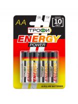 Батарейка Трофи, АА (LR6, 15A), Energy Power Alkaline, щелочная, 1.5 В, блистер, 4 шт, C0034657