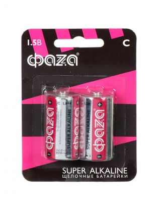 Батарейка ФАZА, C (LR14), Super Alkaline, щелочная, блистер, 2 шт, 2858504