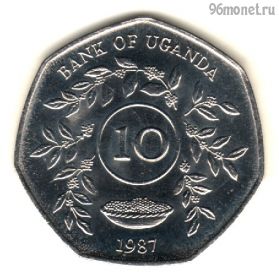 Уганда 10 шиллингов 1987