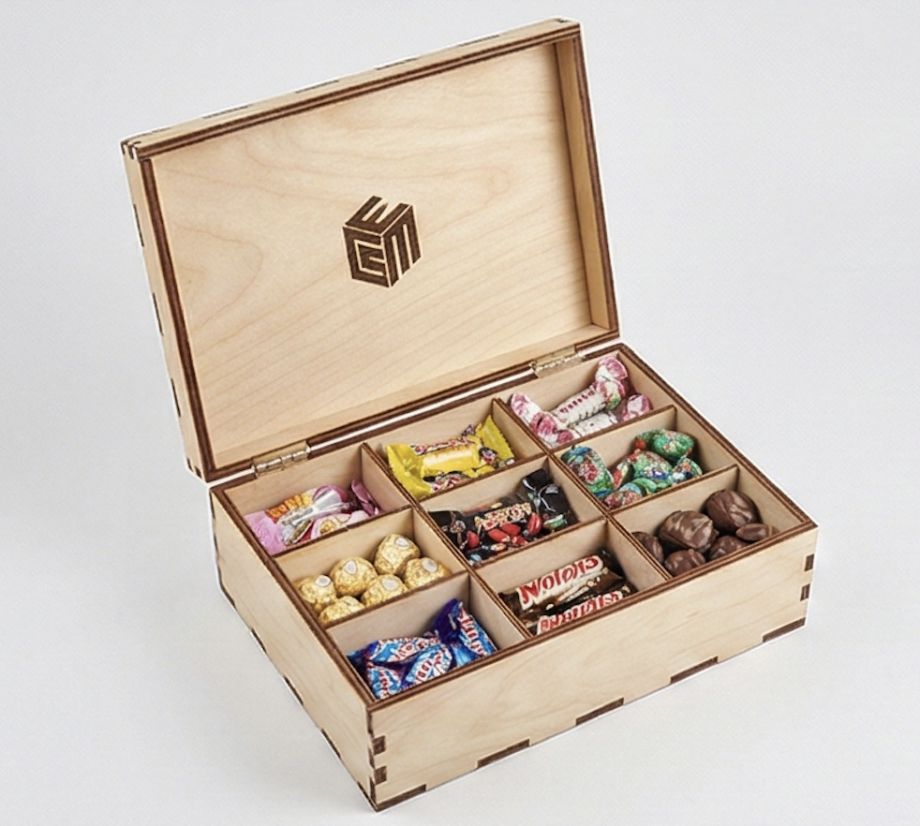 Коробка для набора сладостей с логотипом (перегородки)