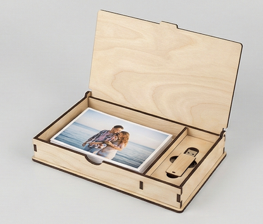 Шкатулка для фото 10×15 + флешка