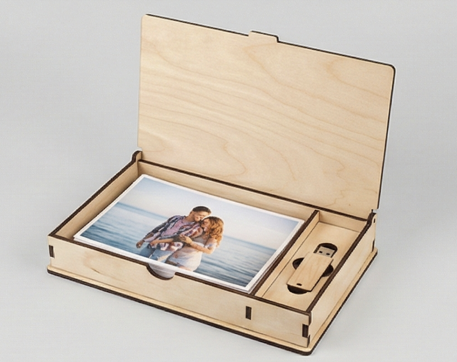 Шкатулка для фото 15×21 + флешка