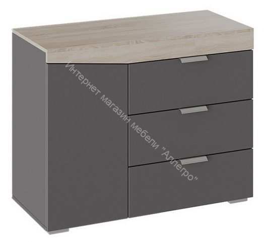 Комод тип 1 Дуб Сонома, Графит серый