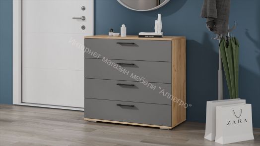 Комод «Нео» - 502.000.000 Дуб Крафт золотой, Серый графит