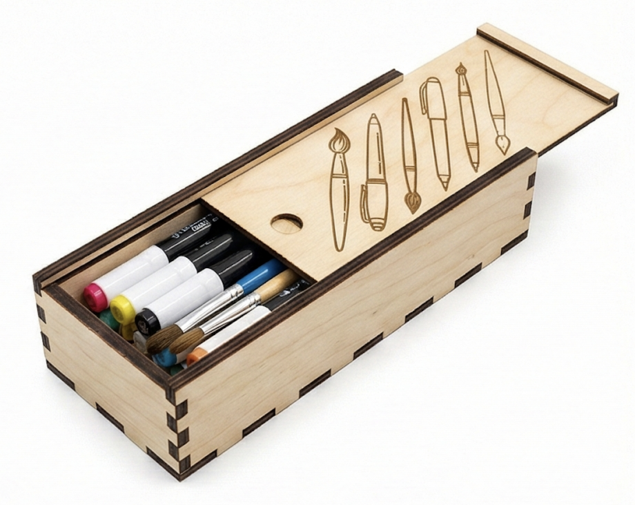 Пенал со сдвижной крышкой для кистей/маркеров