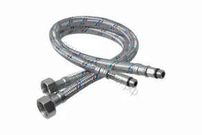 Подводка гибкая для смесителя 100см  (пара) ГАЙКА-СТАЛЬНАЯ