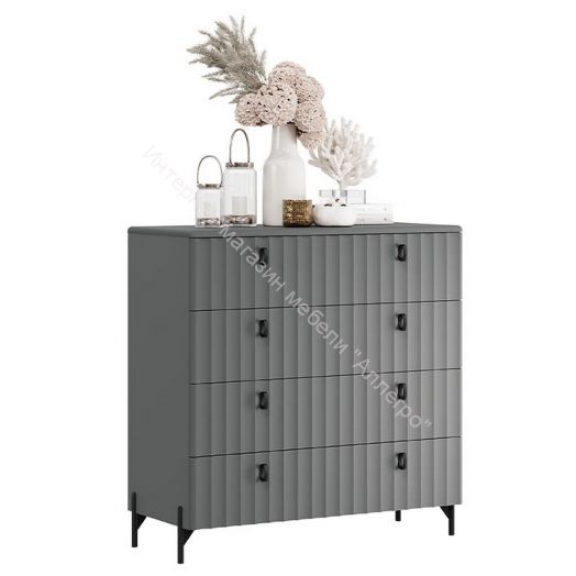 Комод «Тиффани» - 407.003.000 Серый графит, Графит матовый
