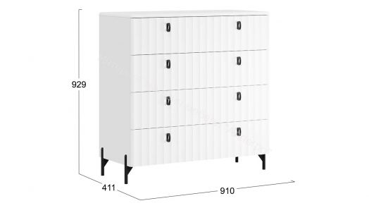 Комод «Тиффани» - 407.003.000 Белый Жемчуг, Белый софт