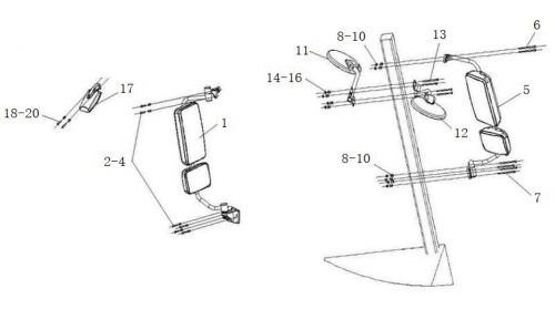 Haoluo Экономичное зеркало заднего вида с большим объективом (Beijing Rongchang) для Howo70