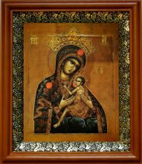 Арапетская икона Божьей Матери в киоте с басмой Виноградная Лоза (UV-печать)(30108)